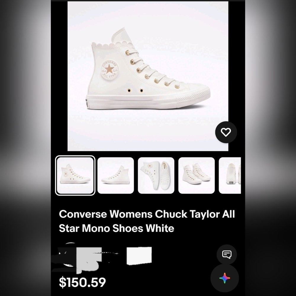 Converse Women's Chuck Taylor Shoes - White (See Little Damage In Last Photo)